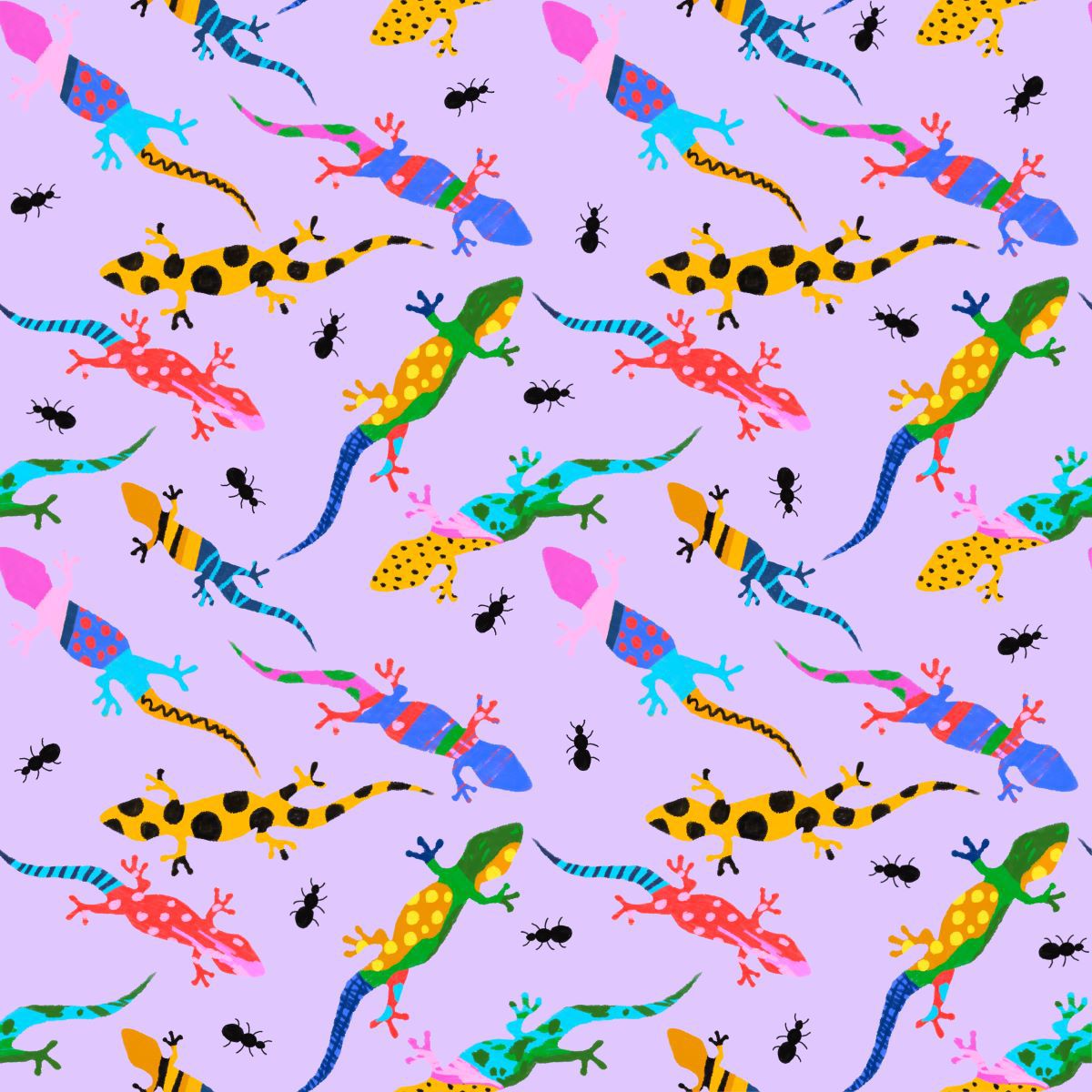 Gecko Invasion (purple) by Deb McNaughton